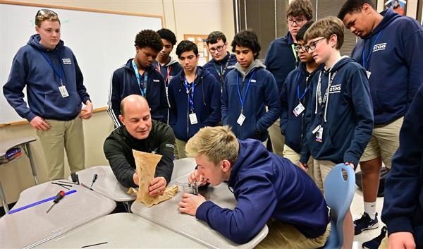  GTCHS Students working with Mr. A